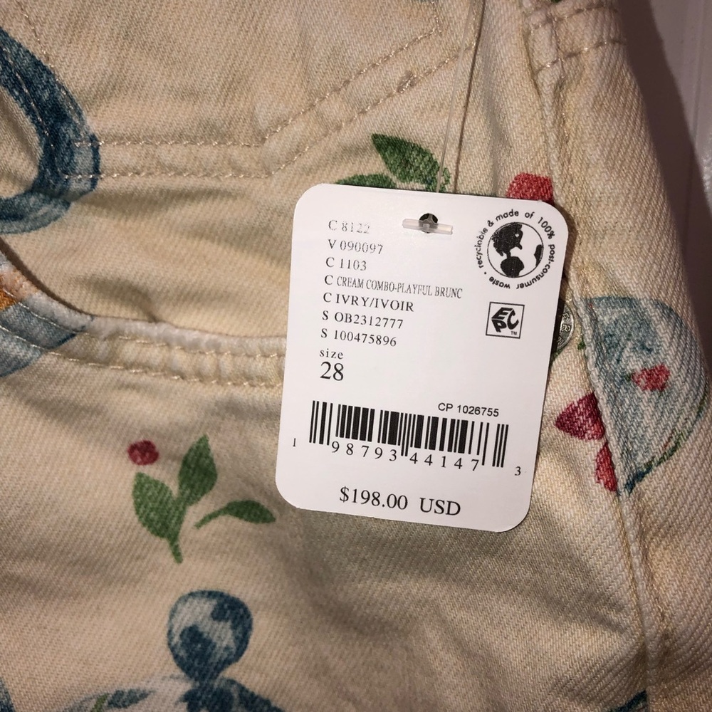 We The Free by Free People Eden High Slouchy Brunch Printed Barrel Jeans sz 28 - Picture 4 of 10